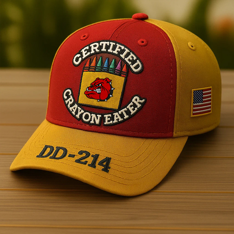 Devil Dog Us Veteran Crayon Eater Hat DD 214 American Flag Baseball Cap USMC Gifts