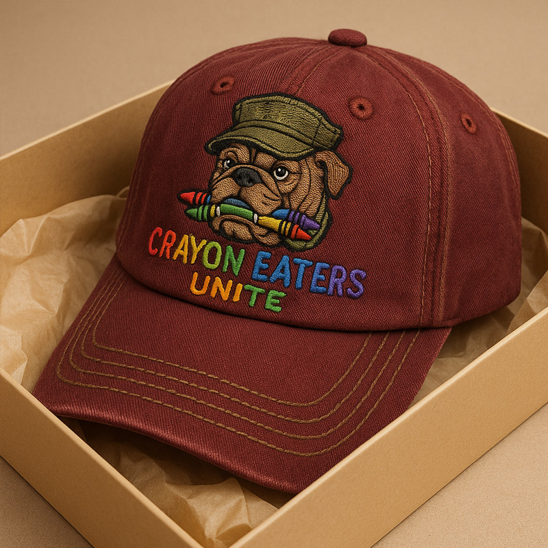 Devil Dog US Veteran Crayon Eater Hat Veteran Baseball Cap Gifts For Marines Veterans