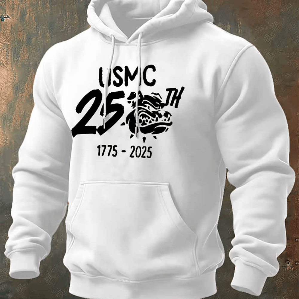 Devil Dog USMC 250Th Anniversary 1755 2025 White Hoodie Proud Marines Veteran Hoodie Best Gifts