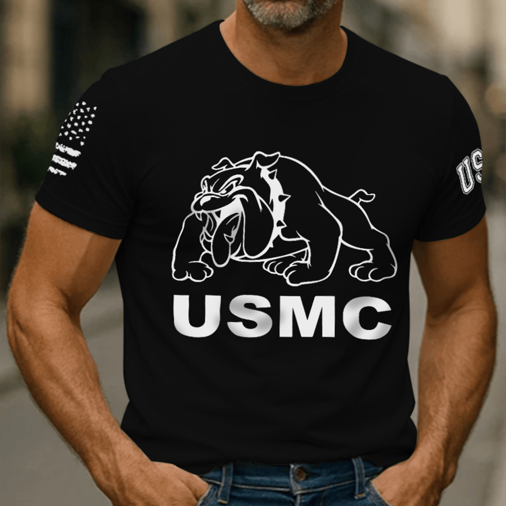 Devil Dog USMC 250Th Anniversary Black T-Shirt American Flag Usmc Shirt Gifts For Us Marines
