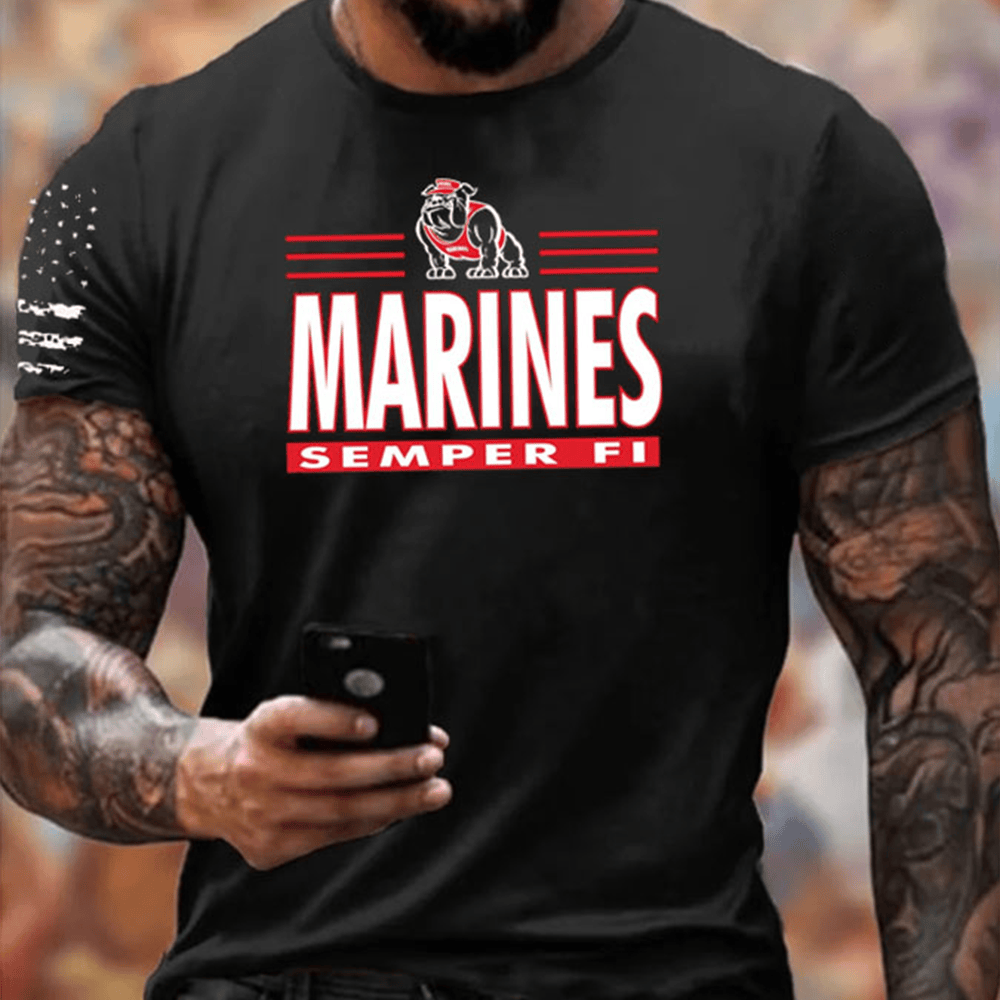 Devil Dog USMC 250th Anniversary Black T-Shirt Semper Fi Usmc Merch Gifts For Us Marines