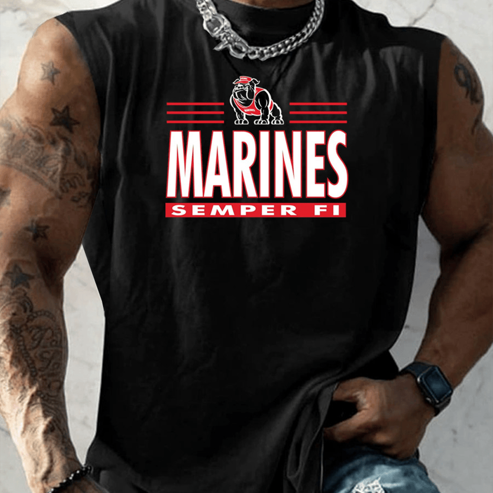 Devil Dog USMC 250th Anniversary Black Tank Top Semper Fi Usmc Apparel Unique Usmc Gifts