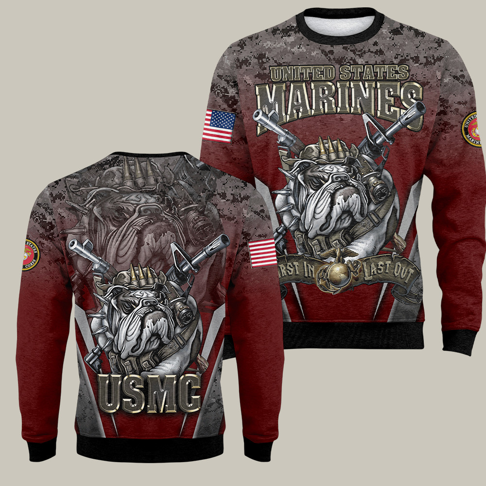 Devil Dog USMC 250th Anniversary Sweatshirt Proud Marine Veteran USMC Apparel Gifts For Him