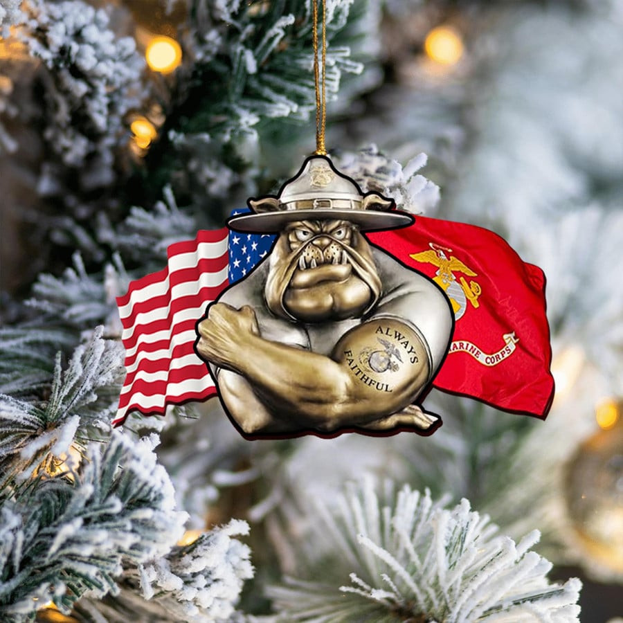 Devil Dog USMC Always Faithful Christmas Ornament Christmas Decoration Xmas Gifts For Marines