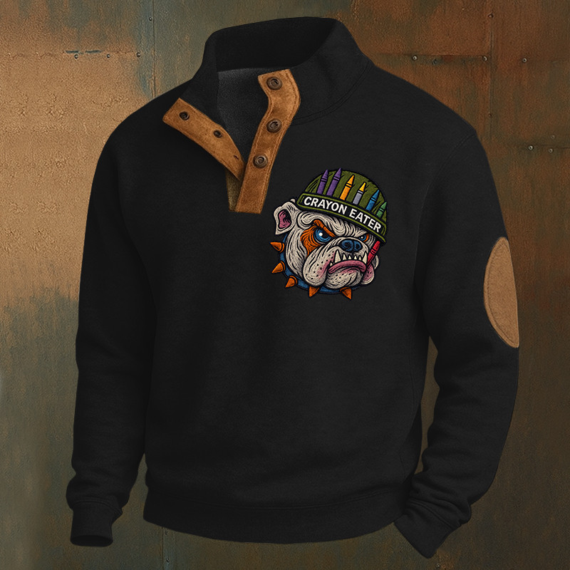 Devil Dog USMC Crayon Eater Collar Sweatshirt Marine Corps Apparel Gift For Husband