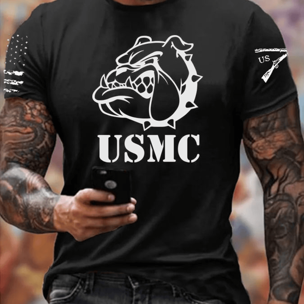 Devil Dog USMC Veteran Black T-Shirt American Flag Usmc Shirt Marine Retirement Gifts