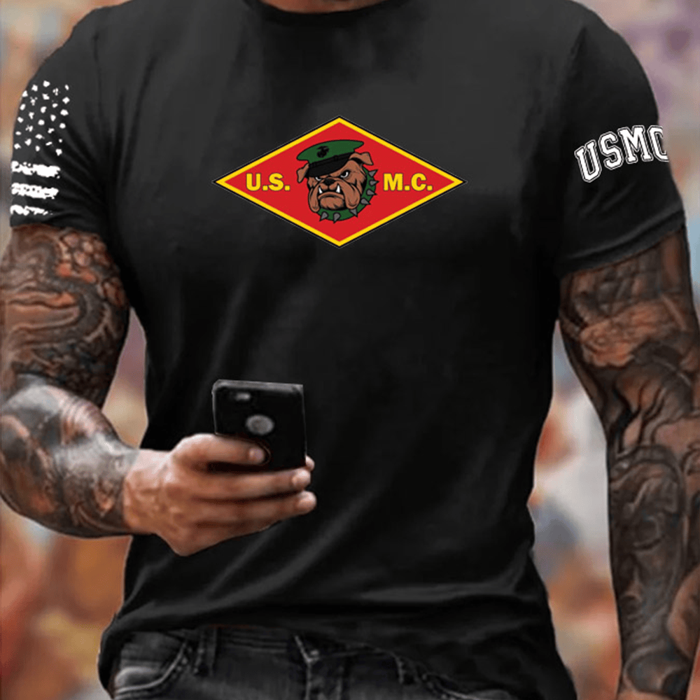 Devil Dog USMC Veteran Black T-Shirt First To Fight Veteran Shirt Unique Marine Corps Gifts
