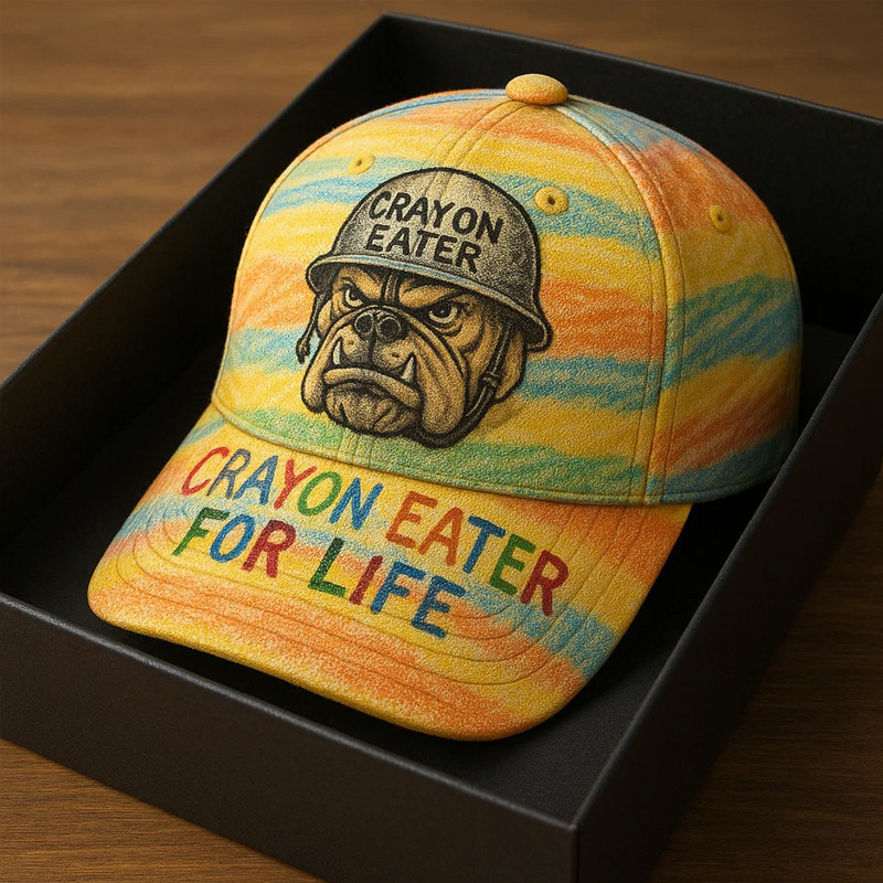 Devil Dog USMC Veteran Crayon Eater For Life Hat Colorful Baseball Cap USMC Gifts For Him