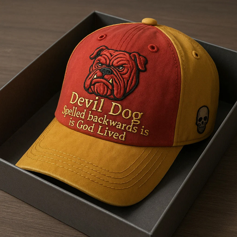 Devil Dog USMC Veteran Hat Spelled Backward Is Is God Lived USMC Cap Gifts For Marines