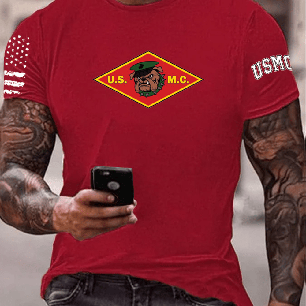 Devil Dog USMC Veteran Red T-Shirt First To Fight Veteran Shirt Unique Marine Corps Gifts