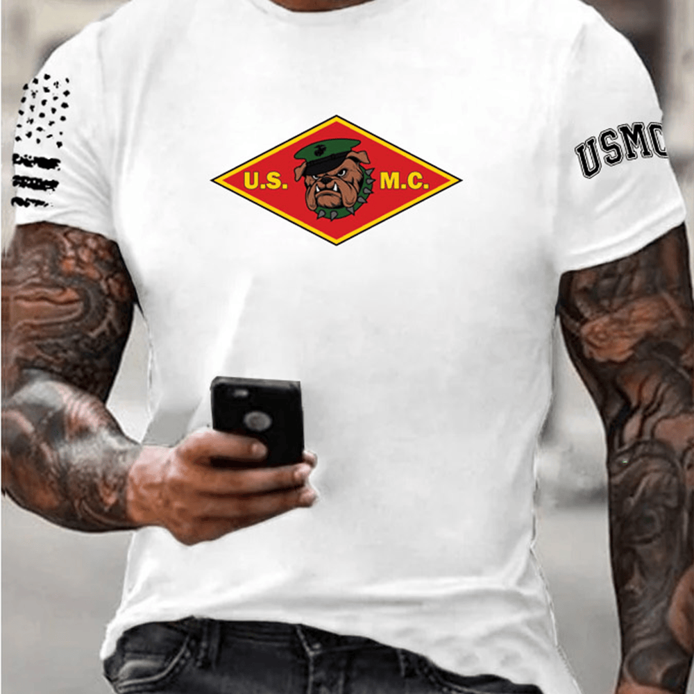 Devil Dog USMC Veteran White T-Shirt First To Fight Veteran Shirt Unique Marine Corps Gifts
