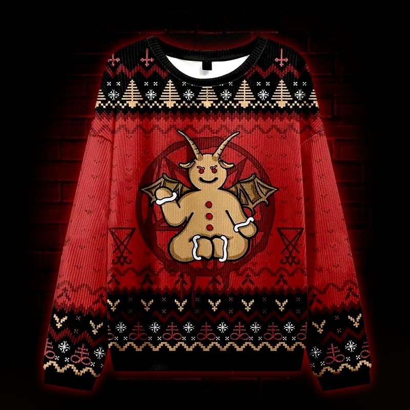Devil Gingerbread Ugly Christmas Sweater Funny Xmas Gifts For Gingerbread Lovers