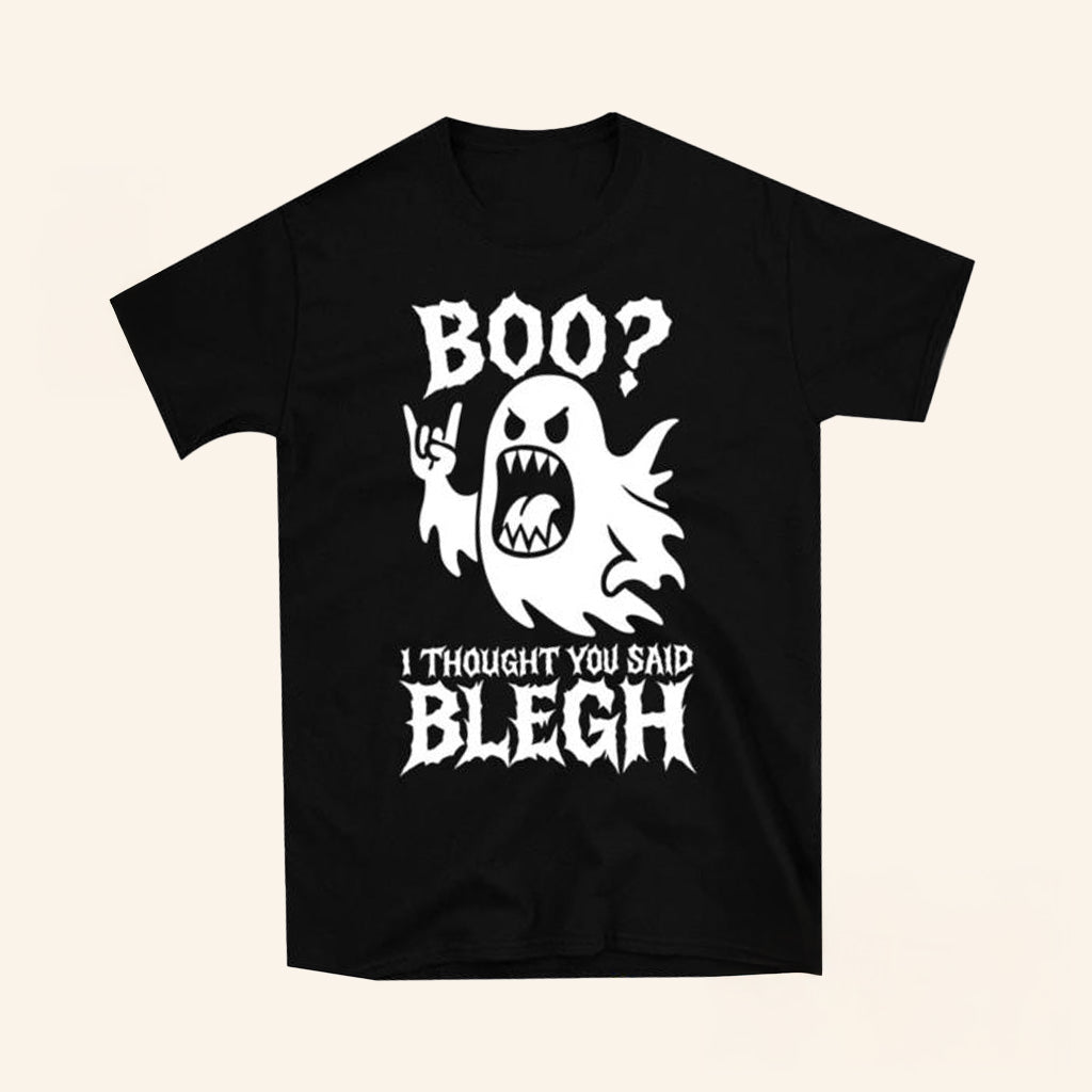 Devilry Clothing Merch Boo Thought You Said Blegh T-Shirt Halloween Gifts Devilry Clothing Merch Boo Thought You Said Blegh T-Shirt Halloween Gifts