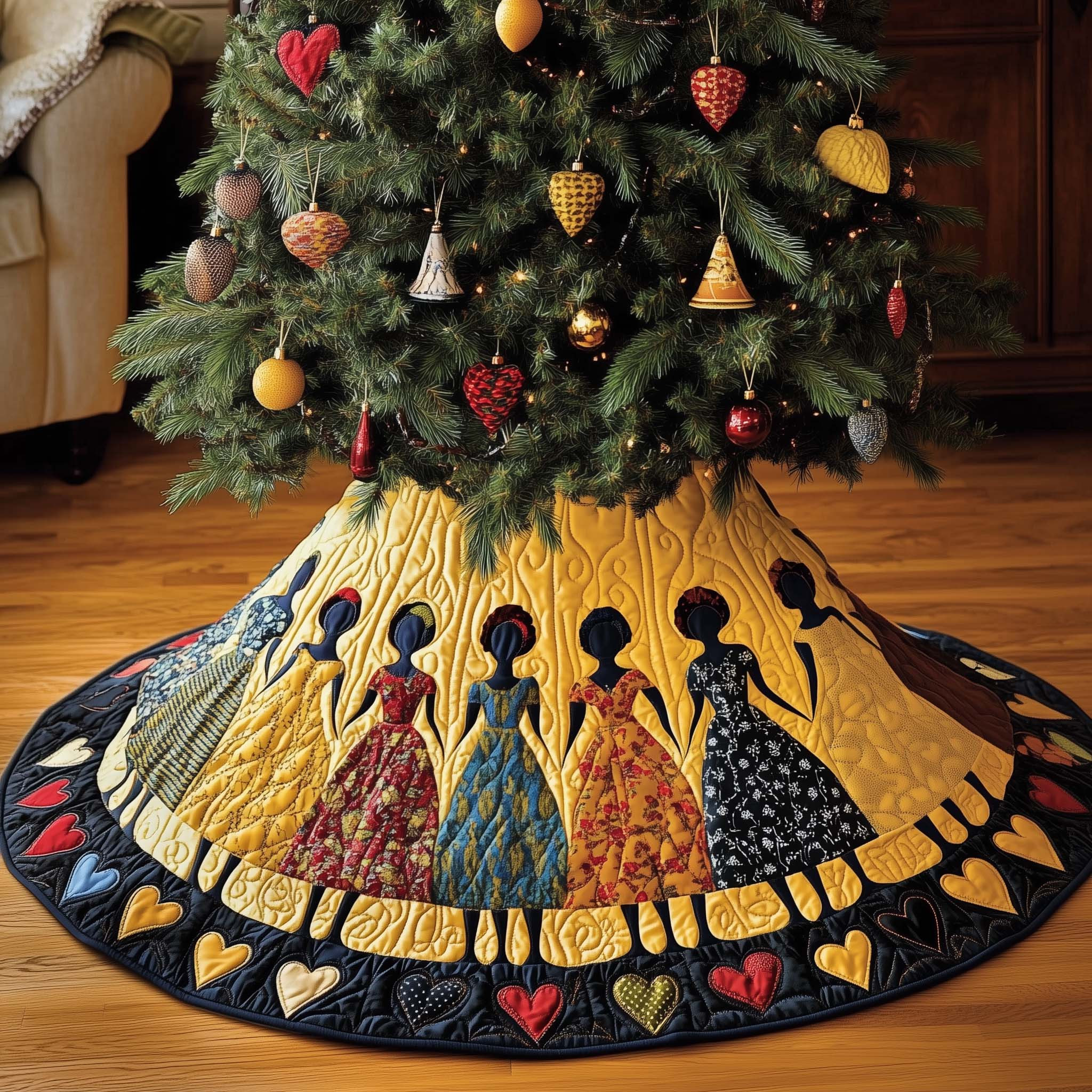 Devine Legacy Roots Quilted Tree Skirt Xmas Tree Skirt African American Christmas Gifts