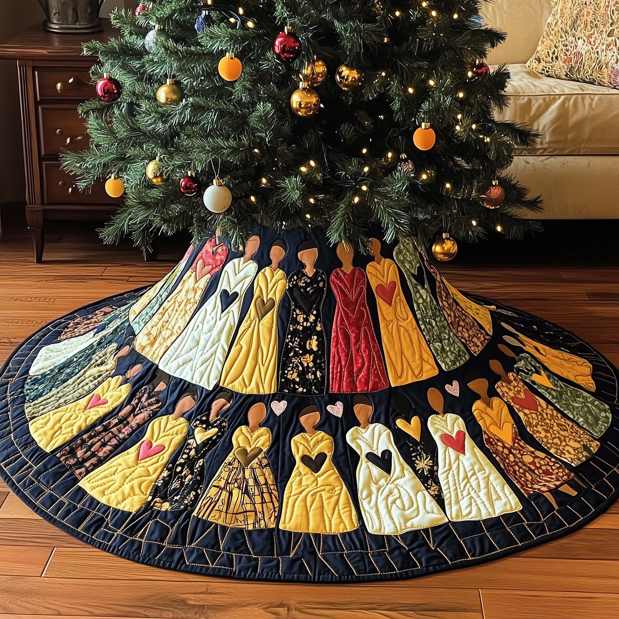 Devine Legacy Roots Quilted Tree Skirt Xmas Tree Skirt Christmas Gifts For Her