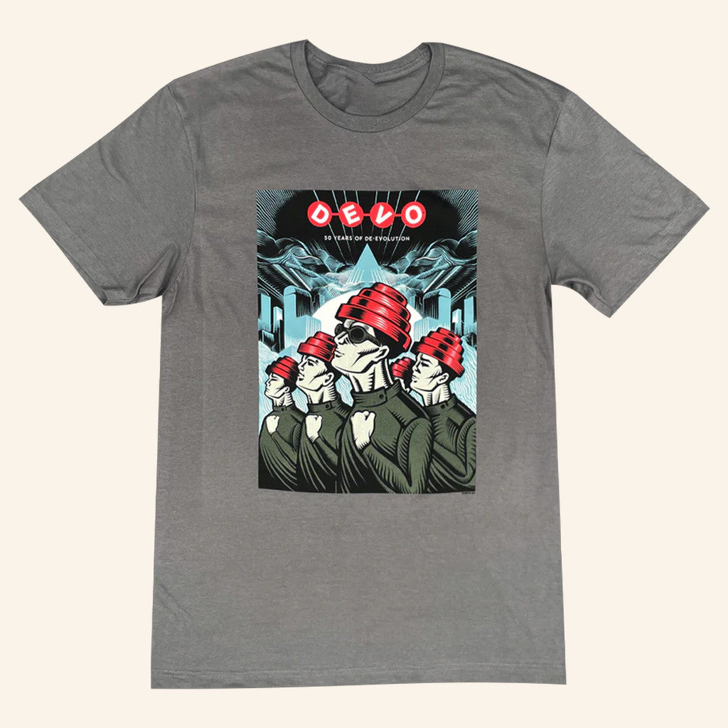 Devo Merch 50 Years Of De Evolution Gray T-Shirt Gifts For Friends