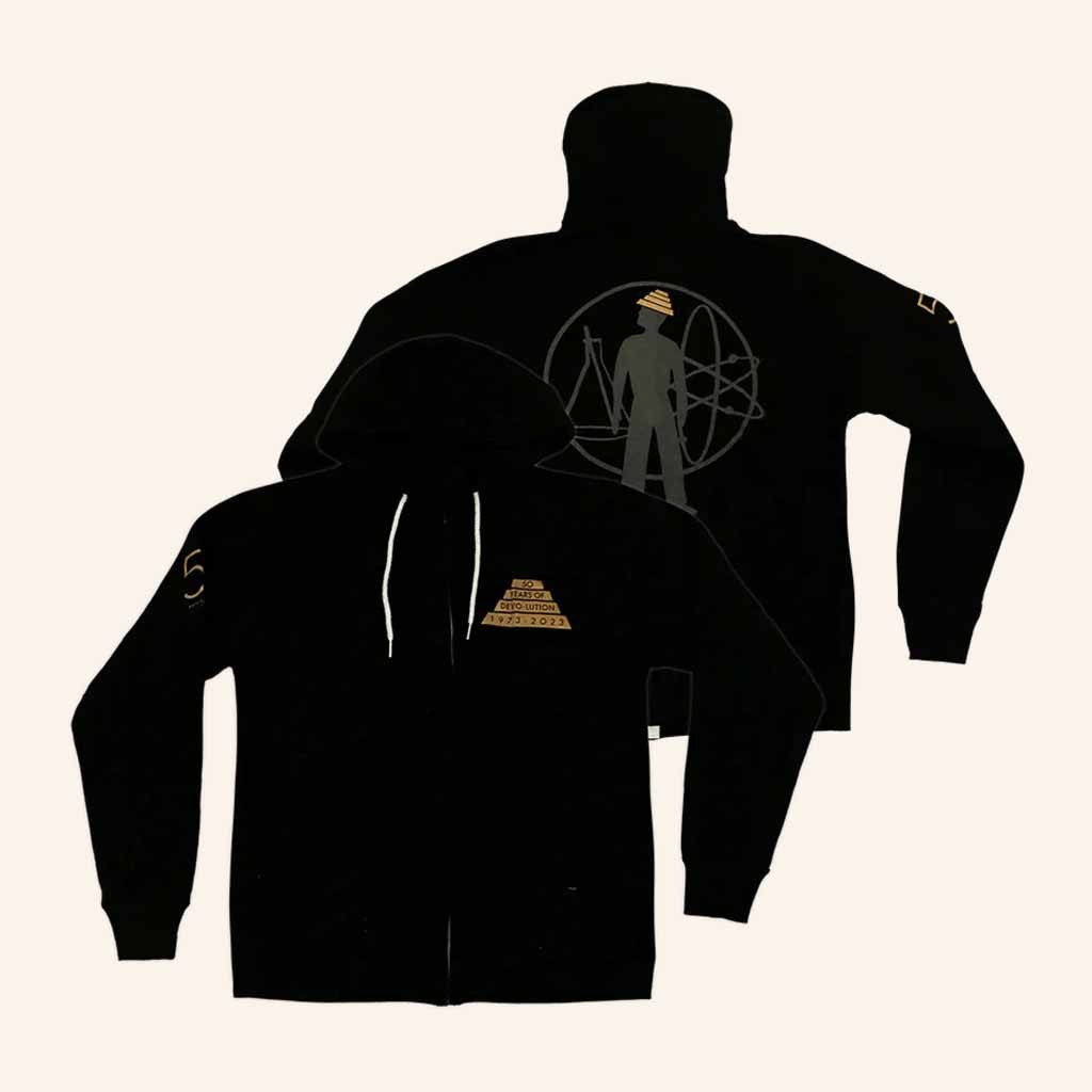 Devo Merch 50 Years Of DevoLution Zip Hoodie Music Related Gifts For Guys Devo Merch 50 Years Of DevoLution Zip Hoodie Music Related Gifts For Guys