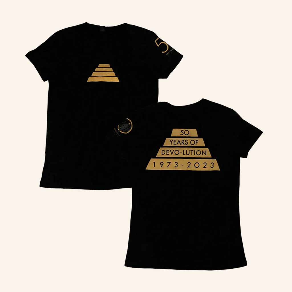 Devo Merch Ladies 50 Years Of DevoLution Black T-Shirt Christmas Gift Ideas For Her Devo Merch Ladies 50 Years Of DevoLution Black T-Shirt Christmas Gift Ideas For Her