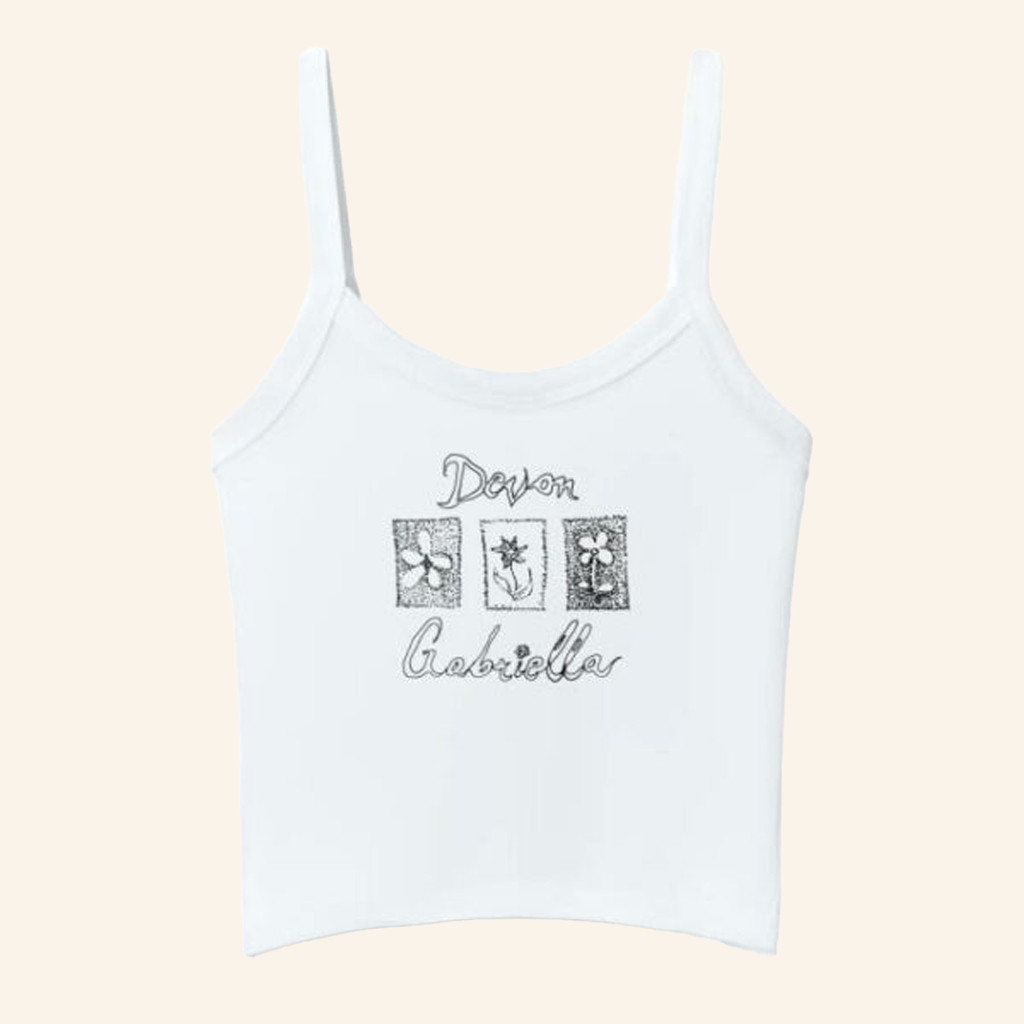 Devon Gabriella Merch Flower Stamp Tank Gifts For Music Lovers Devon Gabriella Merch Flower Stamp Tank Gifts For Music Lovers