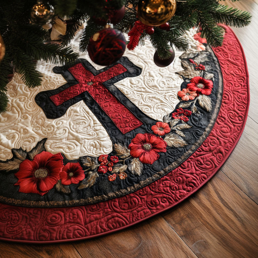 Devotion Luxe Christmas Quilted Tree Skirt Christian Design Christmas Gifts For Christians