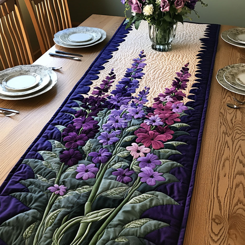 Dewdrop Delphinium Quilted Table Runner Dining Table Ideas Gifts For My Mother In Law