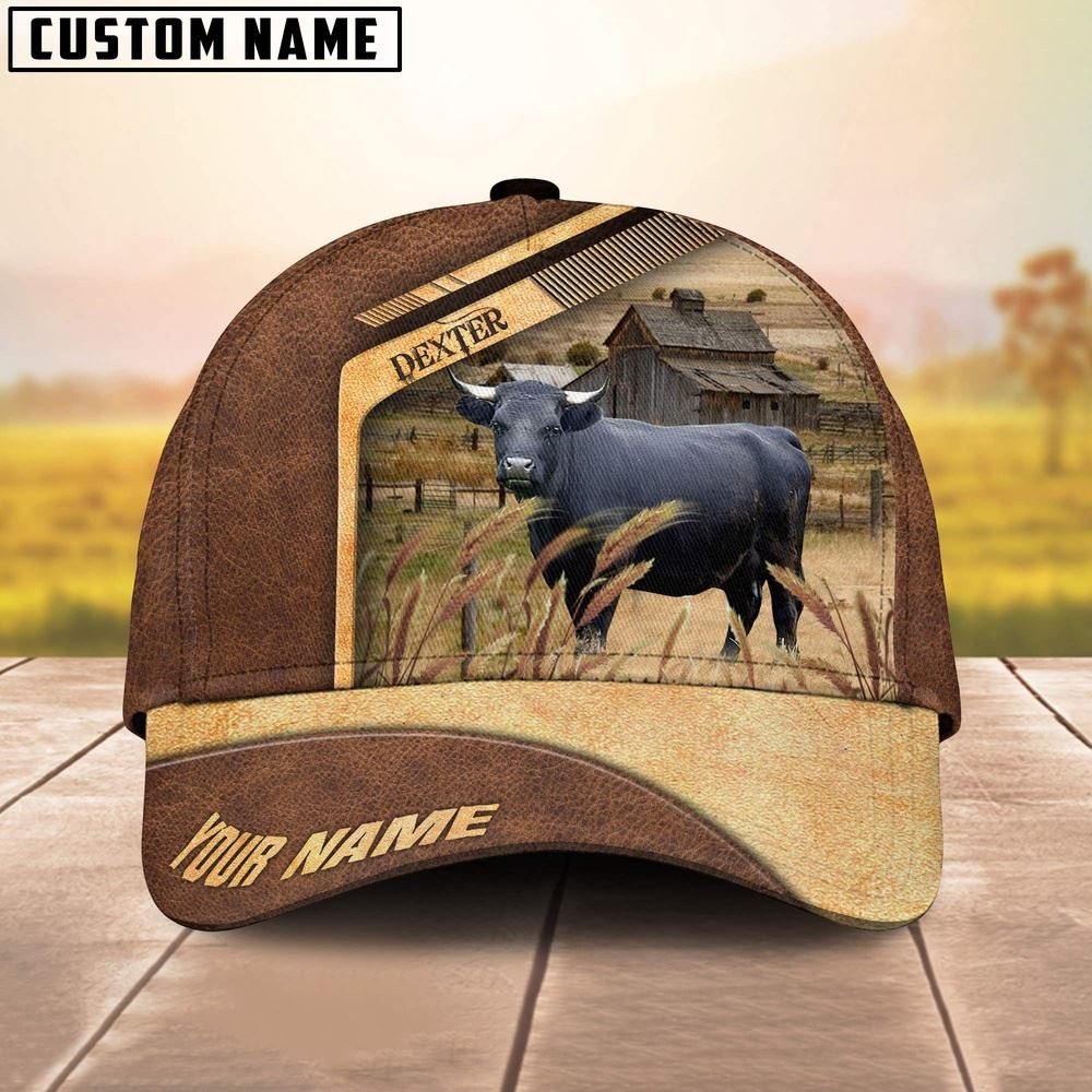 Dexter Cattle Customized Name Brown Farm Cap Farm Cap Farmer Baseball Cap Gift For Farmer