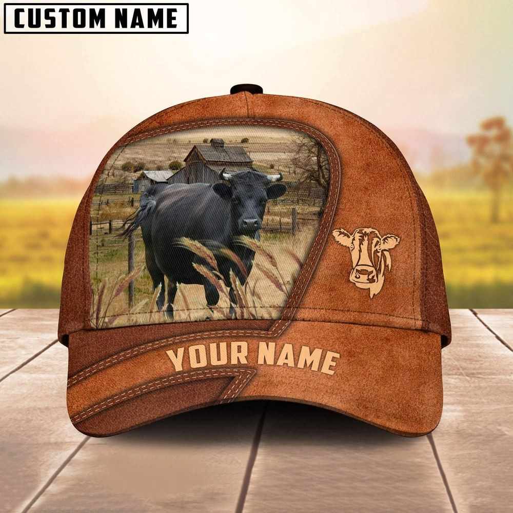 Dexter Customized Name Brown Leather Pattern Cap Farm Cap Farmer Baseball Cap Gift For Farmer