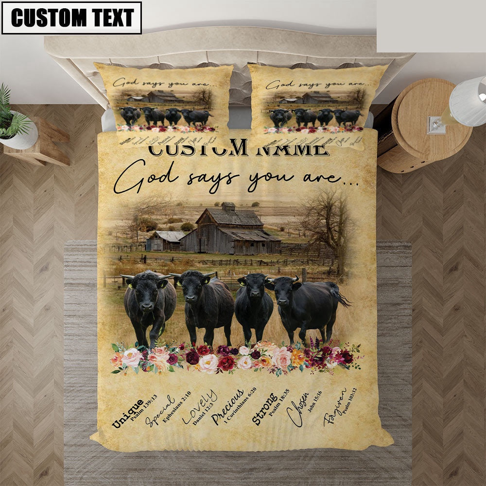 Dexter God Says You Are Custom Name Bedding Set  Farm Bedding Set Anniversary Gifts