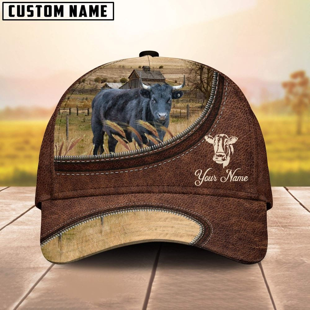 Dexter On The Farm Customized Name Leather Pattern Cap Farm Cap Farmer Baseball Cap Gift For Farmer