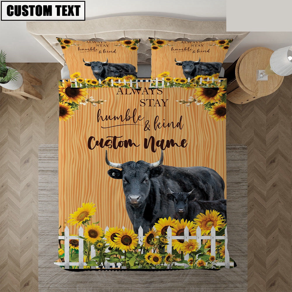 Dexter Stay Humble And Kind Custom Name Bedding Set  Farm Bedding Set Anniversary Gifts