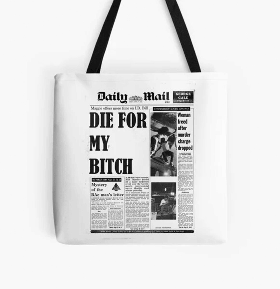 DFMB Baby Keem Newspaper Design Tote Bag Baby Keem Accessories Gifts For Rap Music Fans