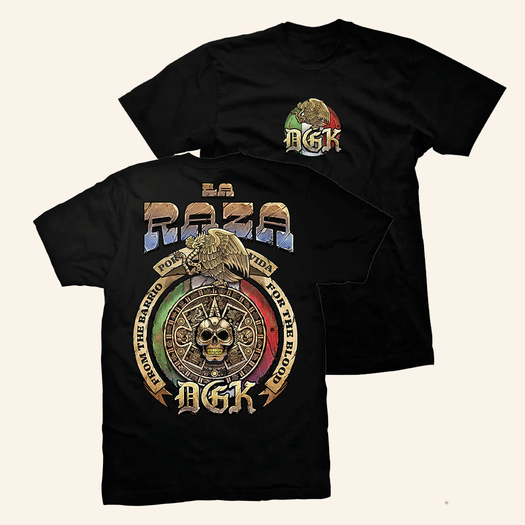 DGK Merch Azteca T-Shirt From The Barrio For The Blood Shirt Gifts For Dudes