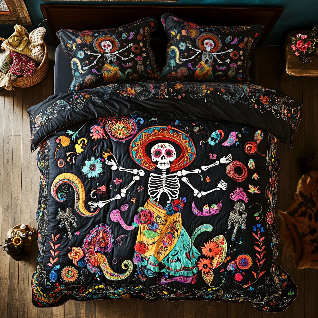 Di De Los Muertos Eternal Fiesta Bedding Set Best Decoration Gift For Friends and Family on Halloween Day