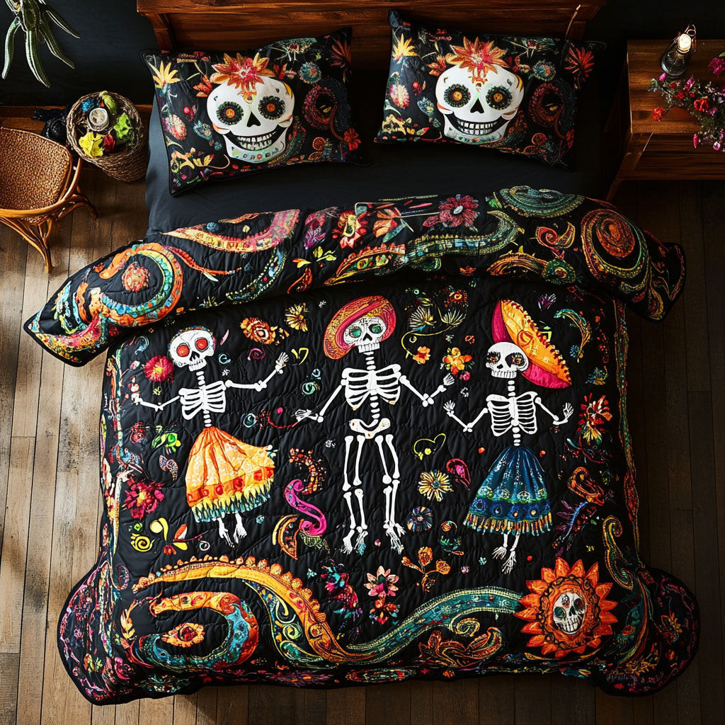 Di De Los Muertos Eternal Fiesta Bedding Set Memorable Decoration Gift For Friends and Family on Halloween Day
