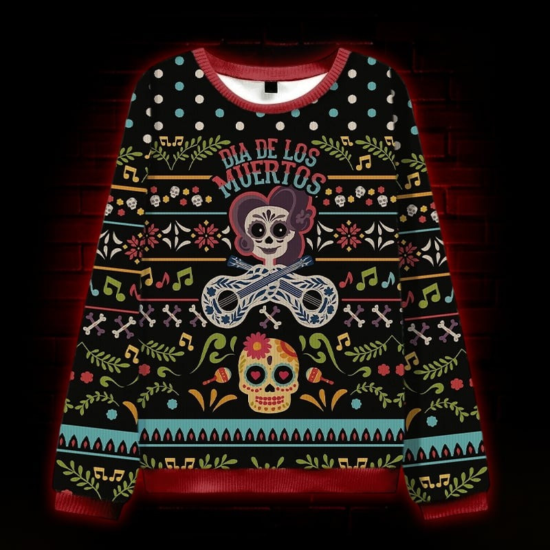 Dia De Los Muertos Ugly Christmas Sweater Memorial Xmas Clothing Gift Ideas 2025