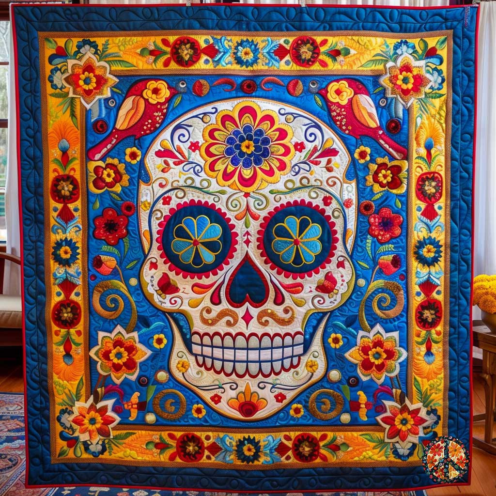 Dia de Muertos Sacred Journey Holiday Christmas Quilt Blanket Gifts For Mom Who Has Everything
