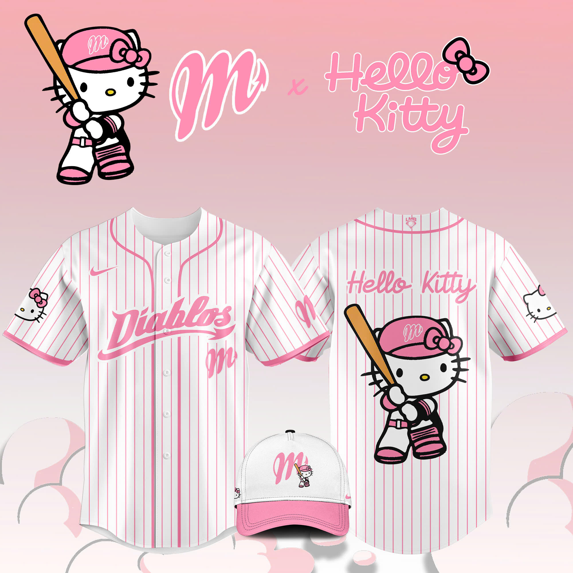 Diablos Rojos Del Mexico x Hello Kitty Jersey Diablos Rojos Del Mexico Merch Baseball Gear