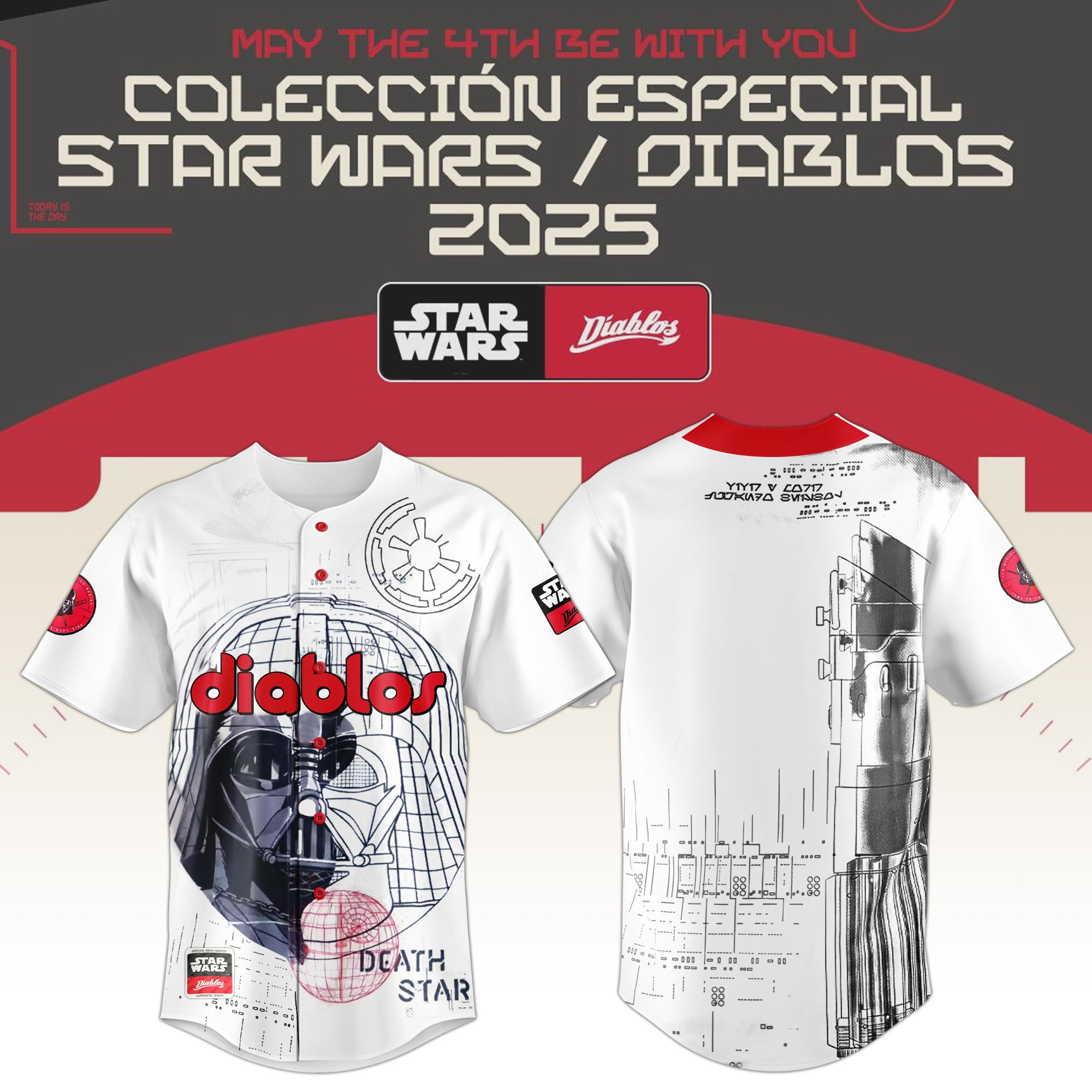Diablos Rojos del Mexico x Star War New Jersey 2025 Baseball Lover Gift Ideas