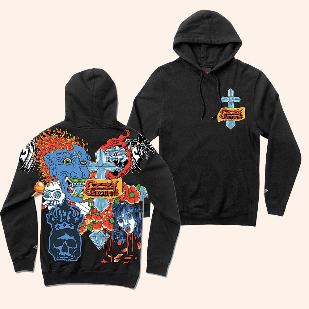 Diamond Supply x Ozzy Osbourne Tattoo Hoodie Vintage Black Ozzy Osbo Hoodie Dad Gifts Diamond Supply x Ozzy Osbourne Tattoo Hoodie Vintage Black Ozzy Osbo Hoodie Dad Gifts