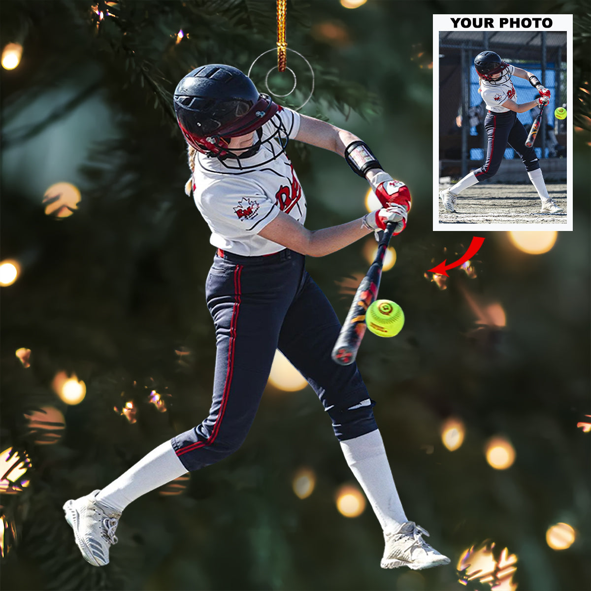 Diamond Warrior Personalized Photo Mica Ornament Christmas Gift For Softball Lovers So 2