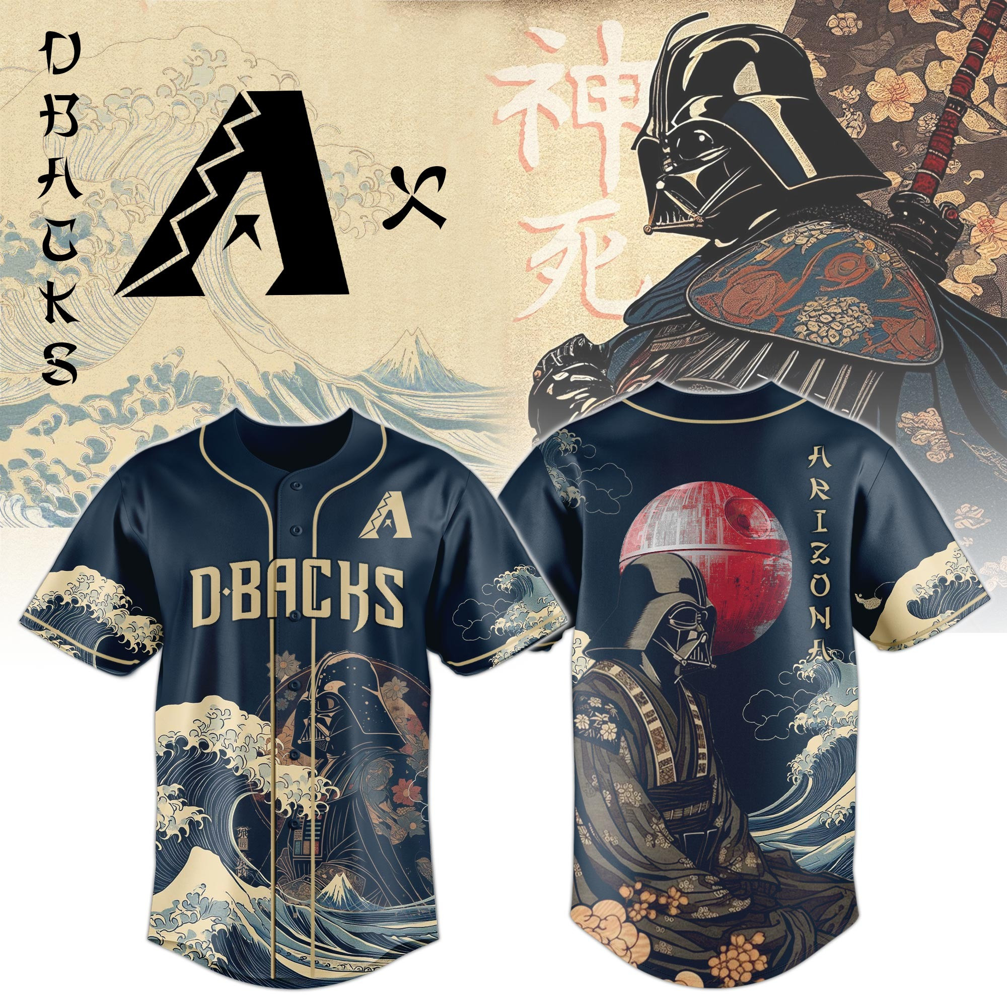 Diamondbacks Darth Vader MLB Japan Edition Jersey 2025 Gift For Arizona Fans