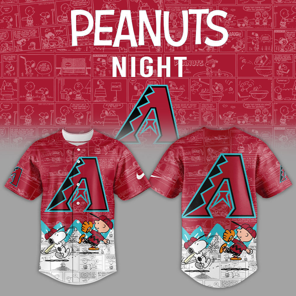 Diamondbacks x 75th Anniversary of Peanuts Jersey Gifts For Baseball Players