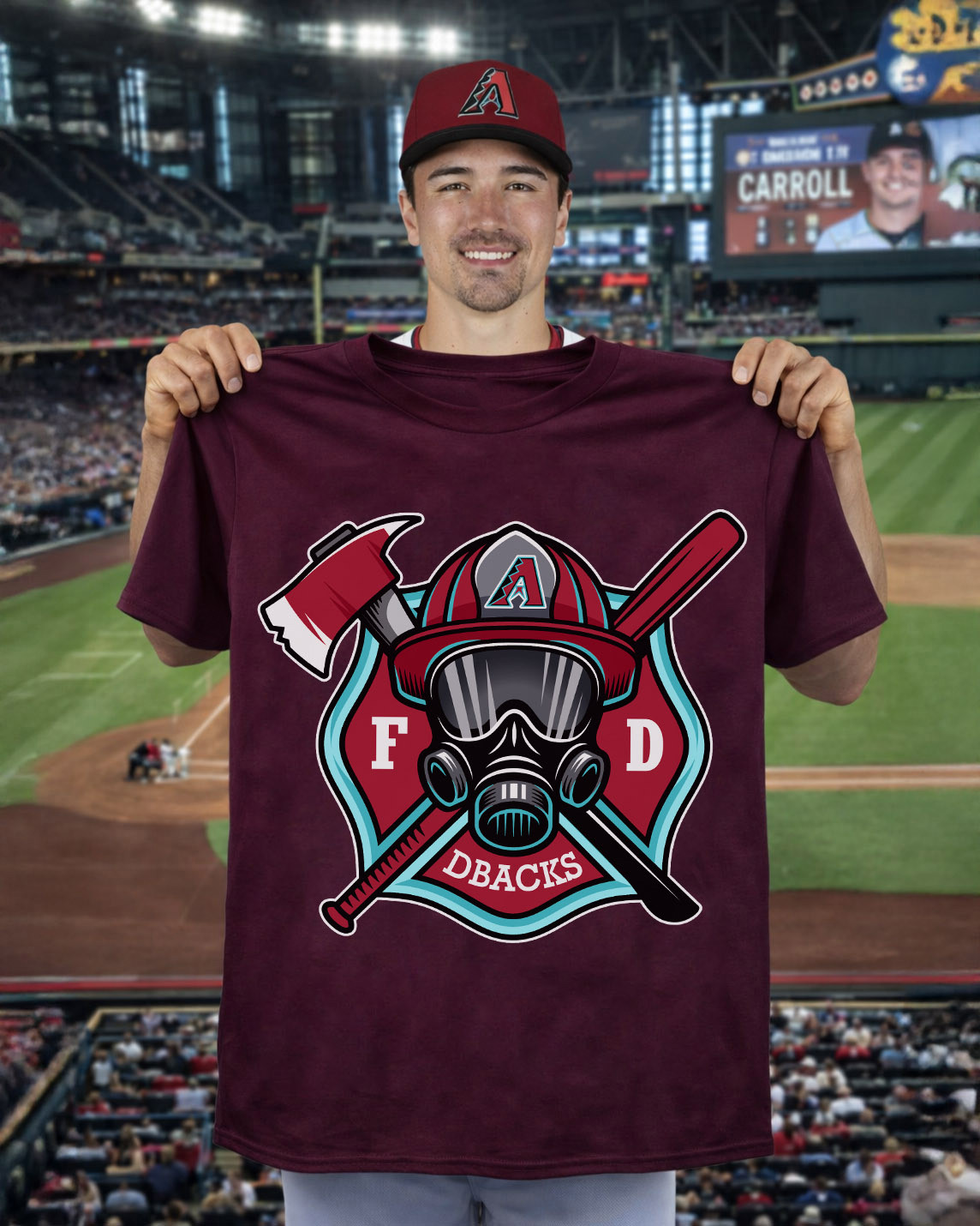Diamondbacks x Firefighter Appreciation Night T-Shirt Corbin Carroll Merch Basketball Gear
