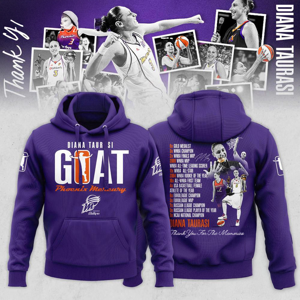 Diana Taurasi Phoenix Mercury Basketball GOAT Hoodie Best Gifts For Basketball Fans