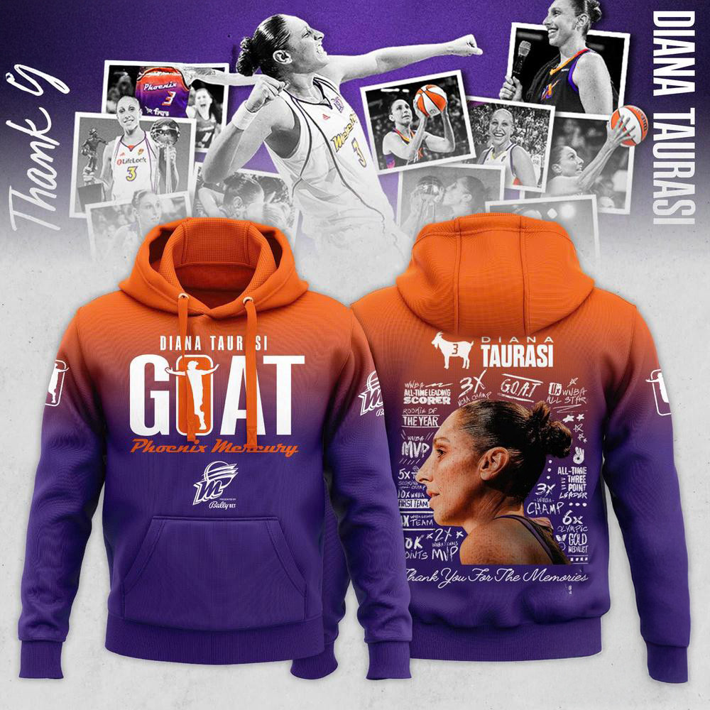 Diana Taurasi Phoenix Mercury Basketball GOAT Hoodie Unique Gifts For Basketball Lovers