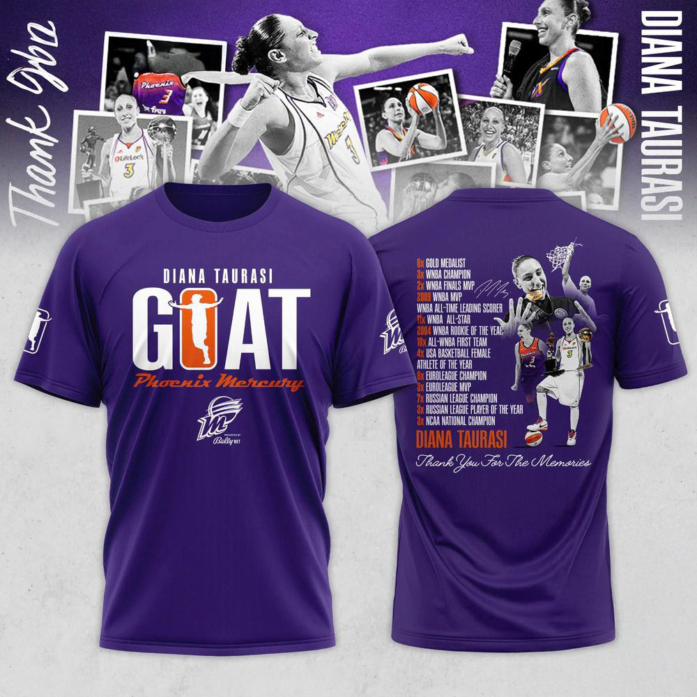 Diana Taurasi Phoenix Mercury Basketball GOAT Shirt Best Gifts For Basketball Fans