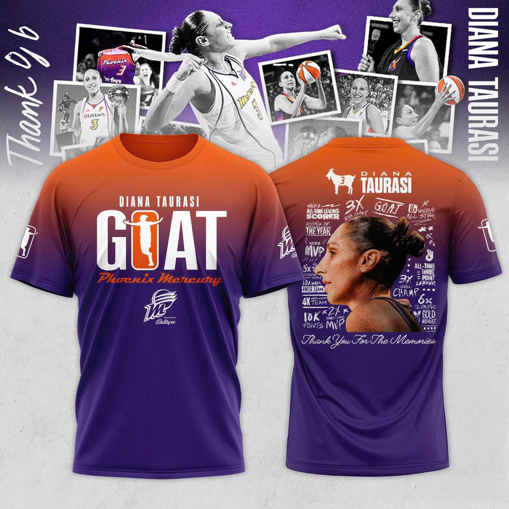 Diana Taurasi Phoenix Mercury Basketball GOAT Shirt Unique Gifts For Basketball Lovers