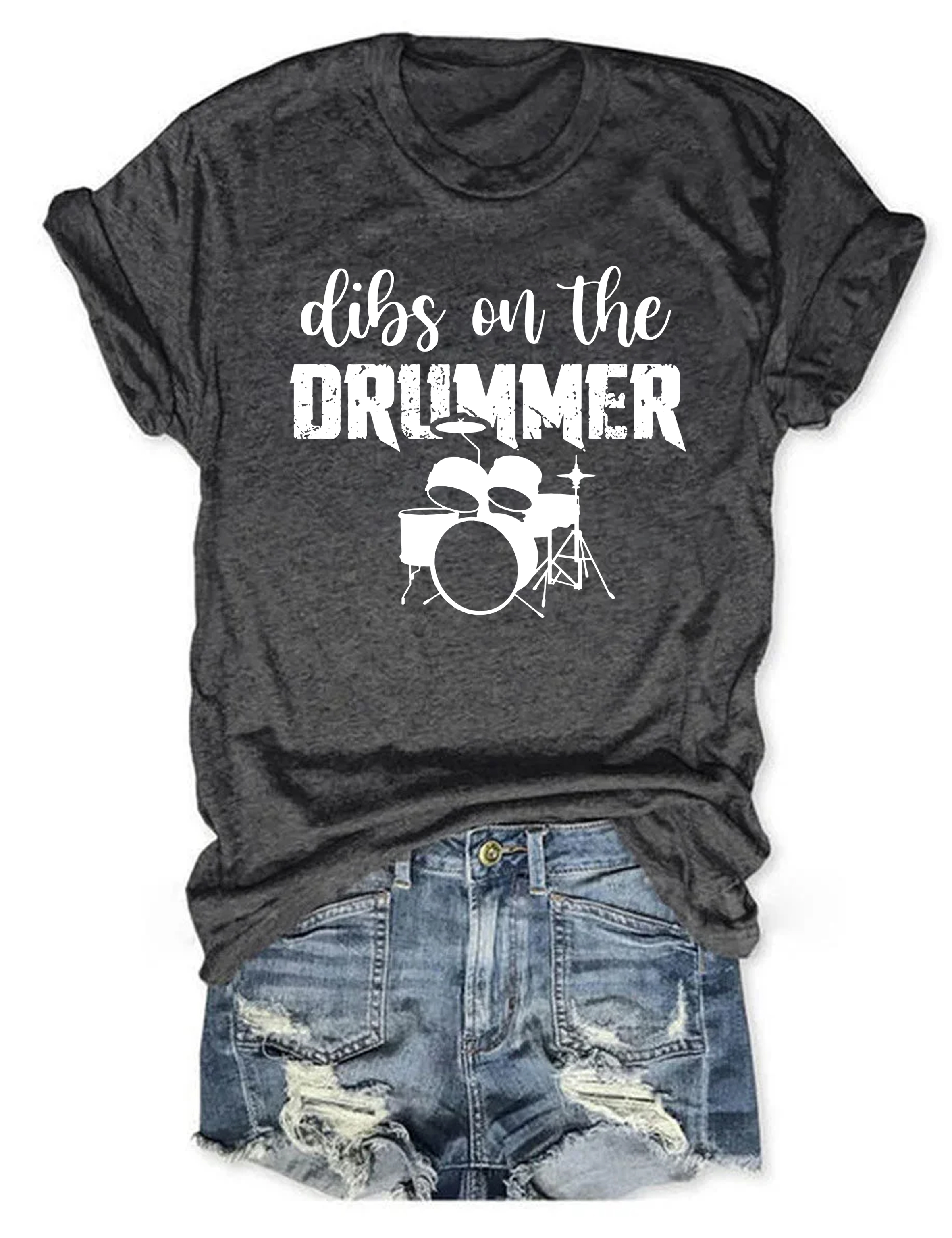 Dibs On The Drummer Vintage T-Shirt Sarcastic Clothes Unique Gifts For Women