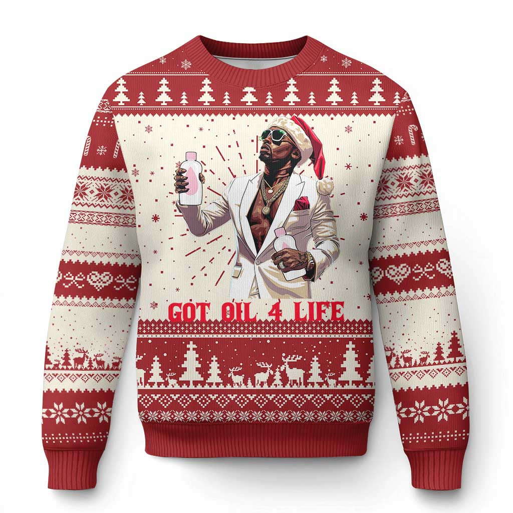 Diddy Party Got Oil 4 Life Ugly Christmas Sweater Dirty Hiphop Gift For Men