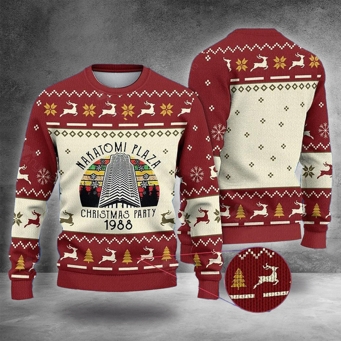 Die Hard Ugly Christmas Sweater Nakatomi Plaza Christmas Party 1988 Sweater Clothing Die Hard Ugly Christmas Sweater Nakatomi Plaza Christmas Party 1988 Sweater Clothing